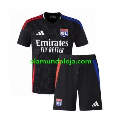 Camisola Olympique Lyonnais Criança Equipamento Segundo 2024-2025 Manga Curta